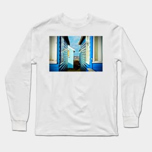 Beach Huts Hengistbury Head Dorset England UK Long Sleeve T-Shirt